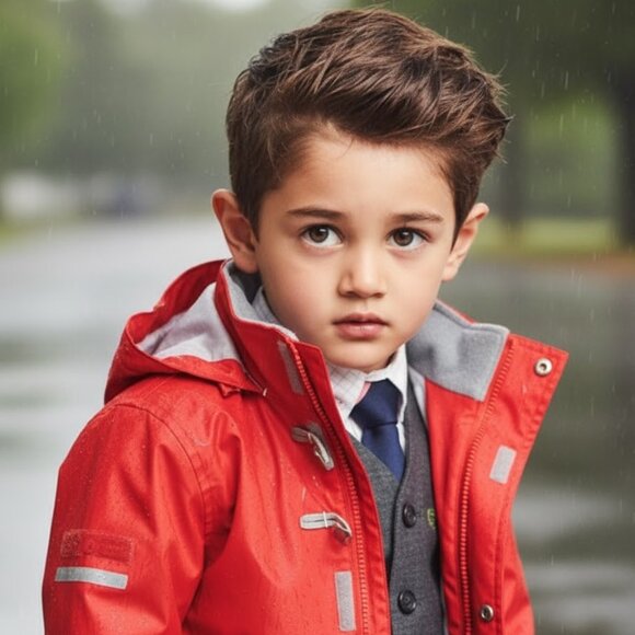 VINTAGE TRIBORD DECATHLON RED HOODED RAIN JACKET HOODIE COLD WINTER SNOW SZ 8 - Picture 1 of 13